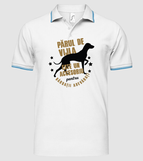 părul de vijla este un accesoriu pentru bărbații adevărați model alb pe tricou