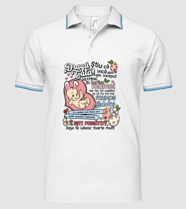 Paști Dragă tată model alb pe tricou