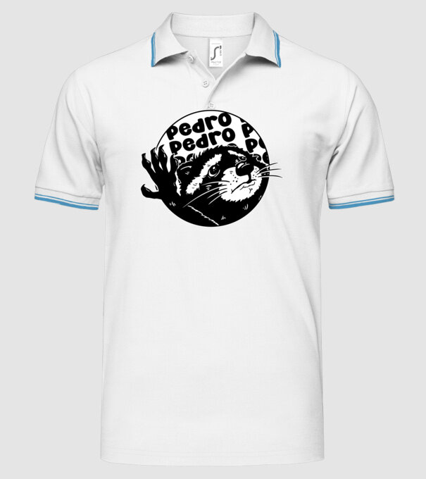 Pedro circle model alb pe tricou