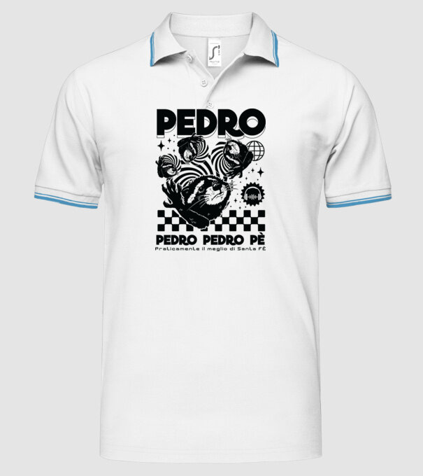 Pedro techno model alb pe tricou