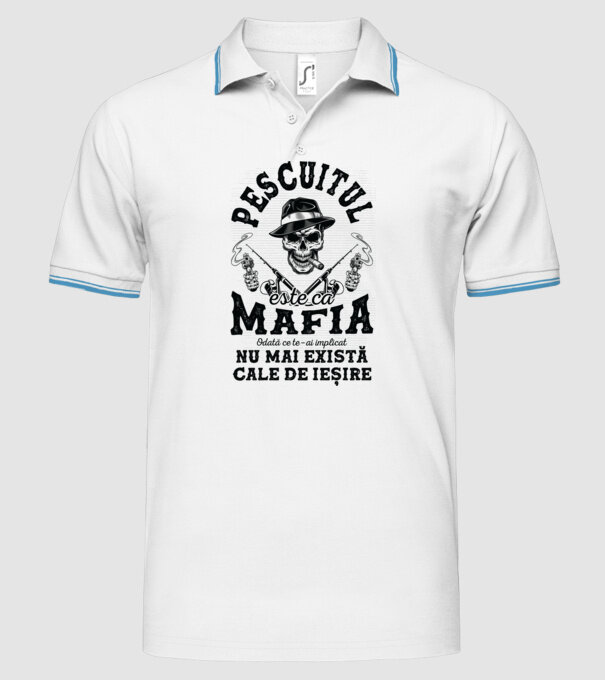 Pescuitul este ca mafia, odată ce te-ai implicat, nu mai există cale de ieșire model alb pe tricou