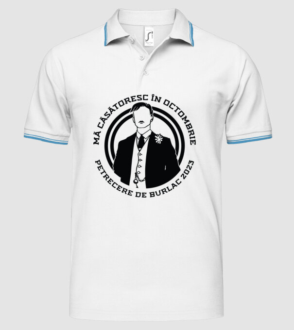 Petrecere de burlac octombrie model alb pe tricou