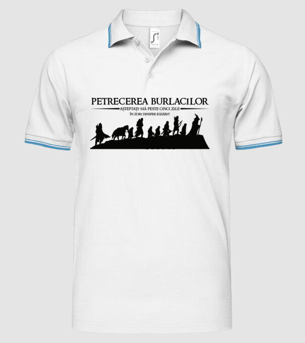 petrecerea burlacilor - așteptați-mă peste cinci zile - în zori dinspre răsărit model alb pe tricou