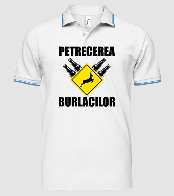 petrecerea burlacilor model alb pe tricou
