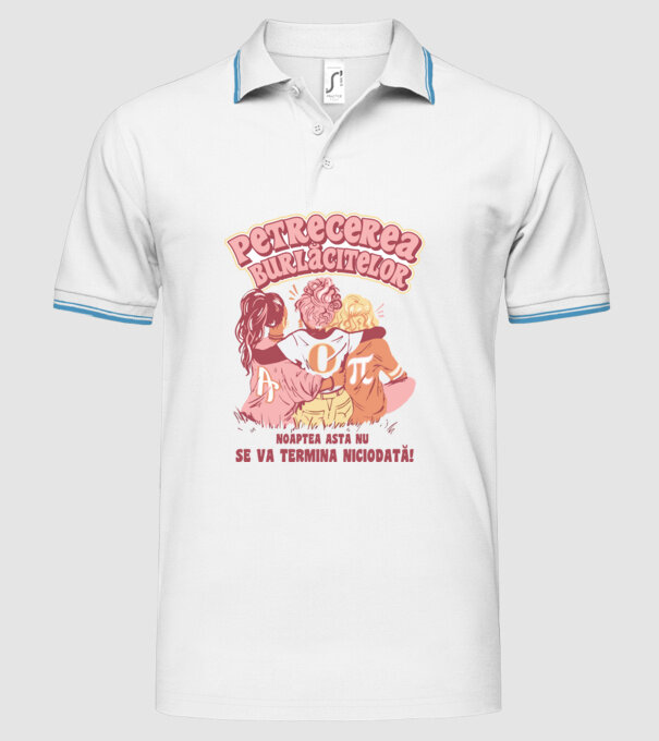petrecerea burlăcitelor - noaptea asta nu se va termina niciodată! model alb pe tricou