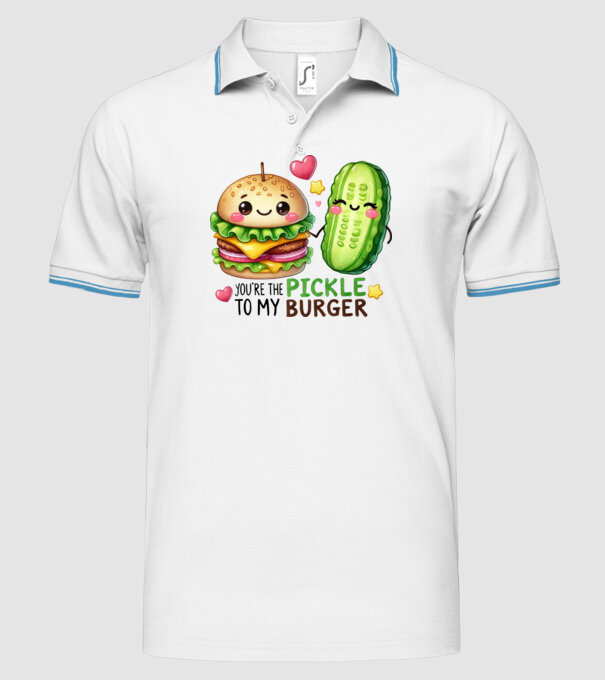 Pickle to my Burger model alb pe tricou
