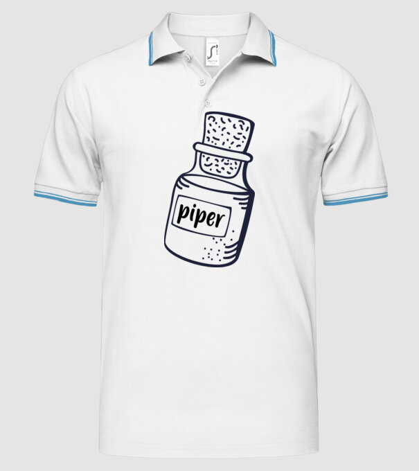 piper model alb pe tricou
