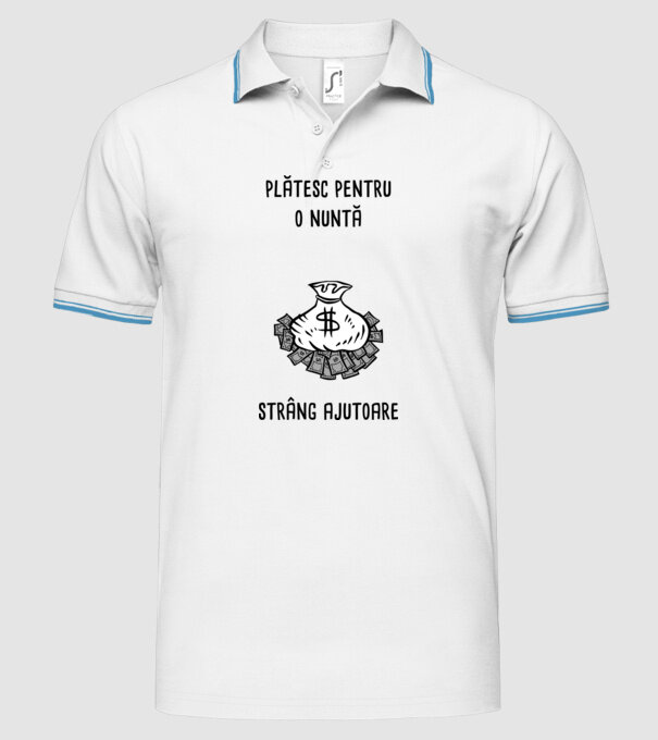 plătesc pentru o nuntă, strâng ajutoare model alb pe tricou