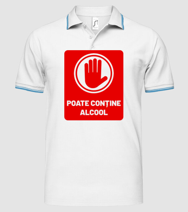 poate conține alcool model alb pe tricou