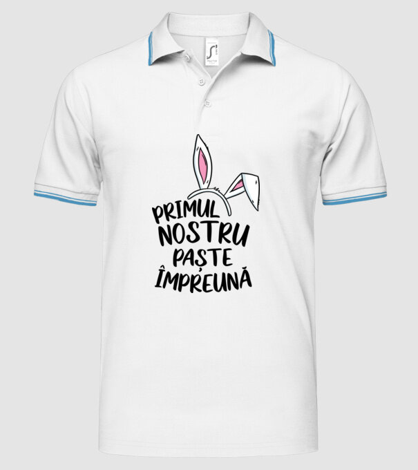 Primul nostru Paște împreună model alb pe tricou