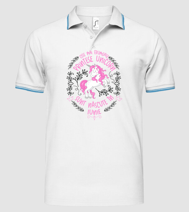 Cele mai frumoase prințese unicorn sunt născute în Iunie model alb pe tricou