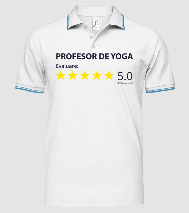 profesor de yoga evaluare model alb pe tricou