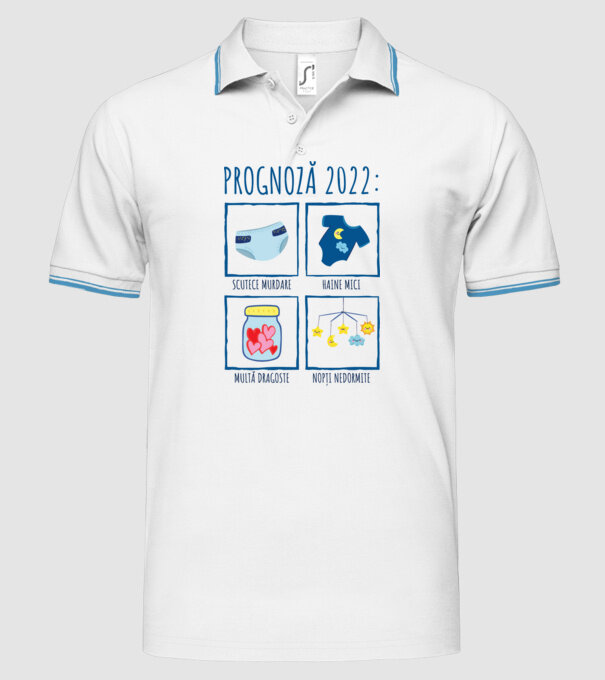 Prognoză 2022: scutece murdare, haine mici, multă dragoste, nopți nedormite model alb pe tricou