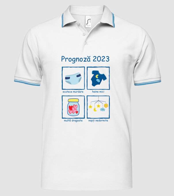 Prognoză 2023 model alb pe tricou