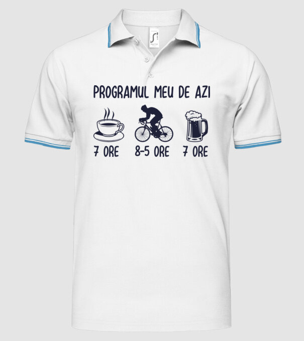 Programul meu de azi: 7 ore, 8-5 ore, 7 ore model alb pe tricou