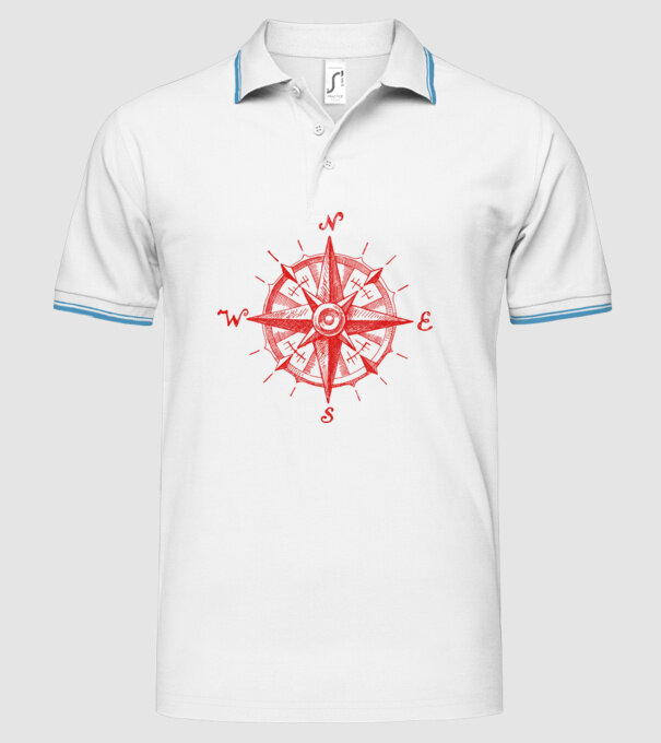 Puncte cardinale model alb pe tricou