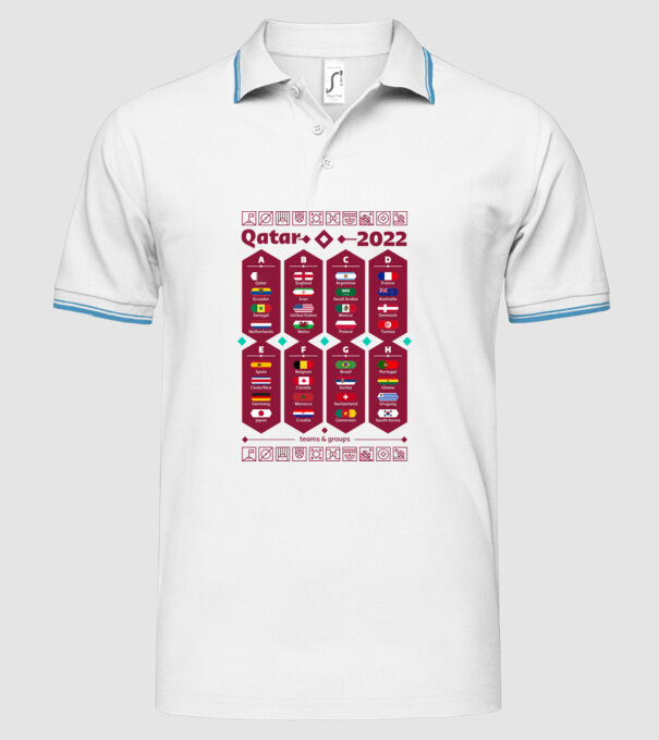 Qatar 2022 teams - groups white model alb pe tricou