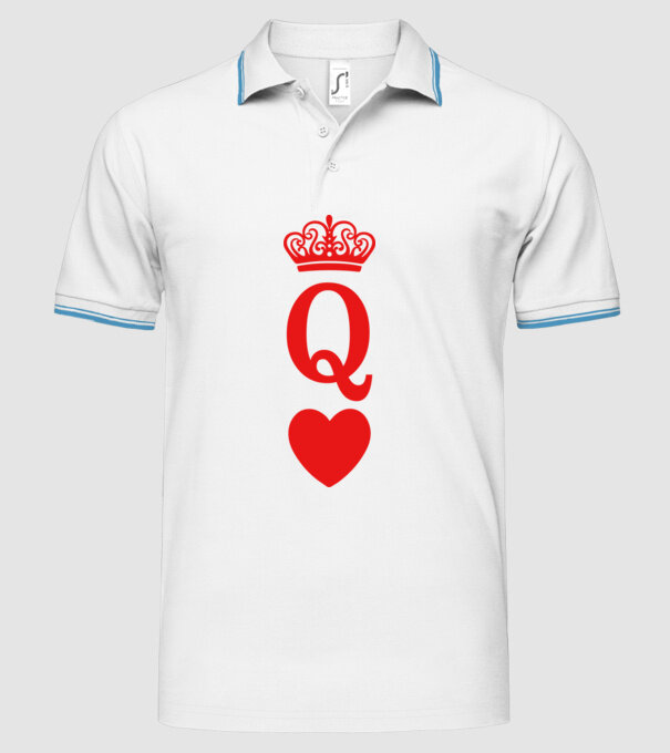 Queen model alb pe tricou
