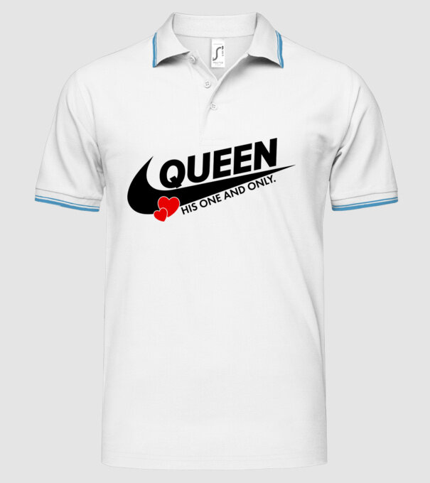 Queen model alb pe tricou