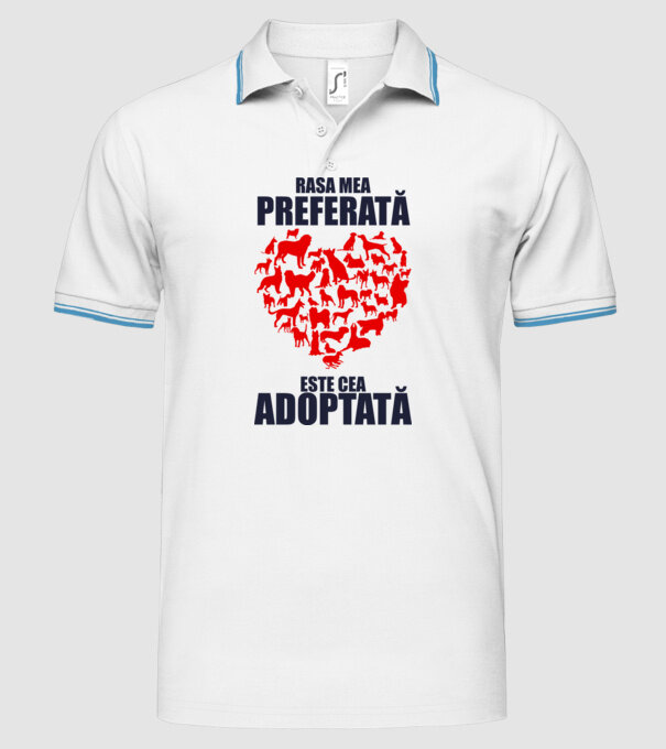 Rasa mea preferată este cea adoptată model alb pe tricou