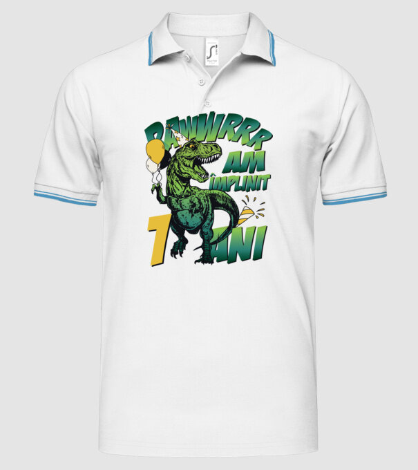 Rawr Am împlinit 1 an model alb pe tricou
