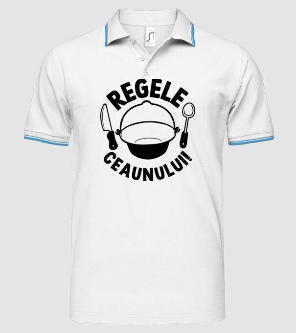 Regele - ceaunului! model alb pe tricou