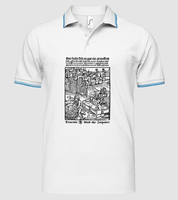România dracula dark model alb pe tricou