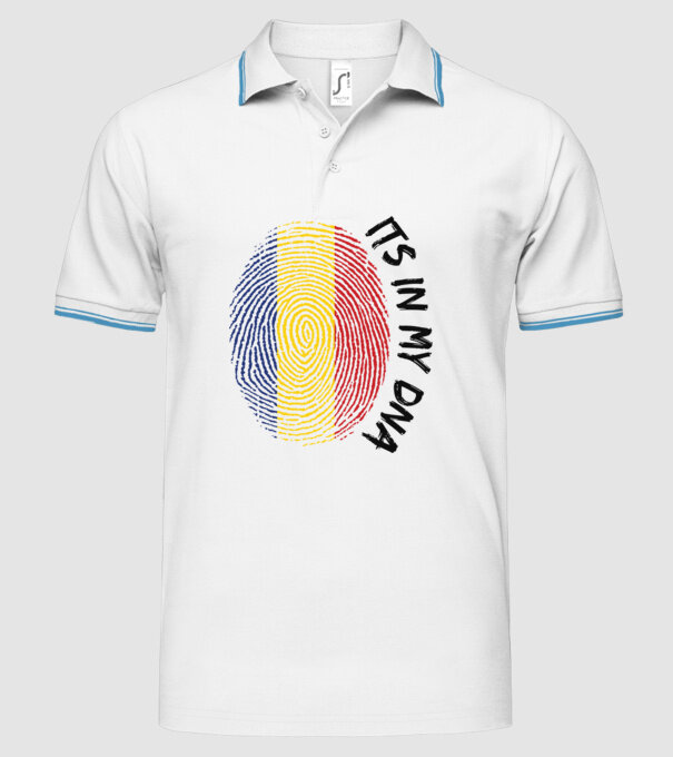 România fingerprint model alb pe tricou