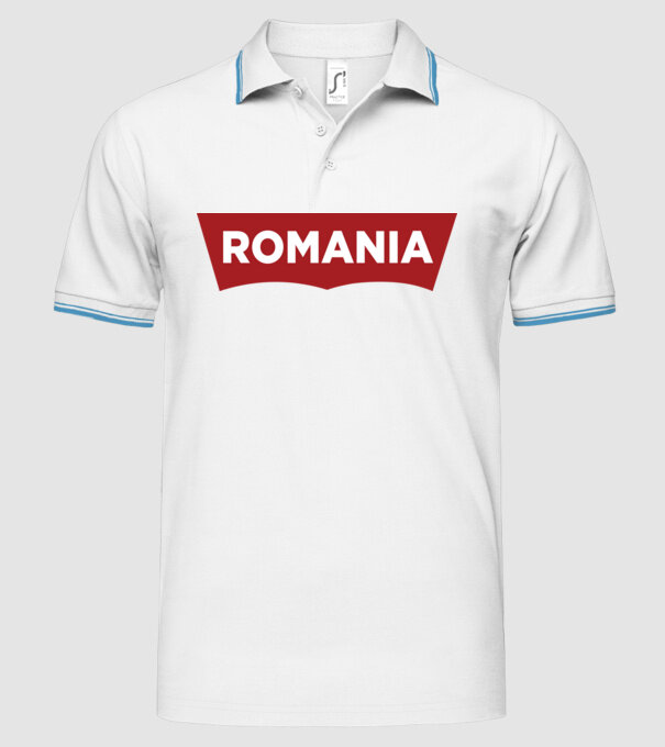 România levis model alb pe tricou