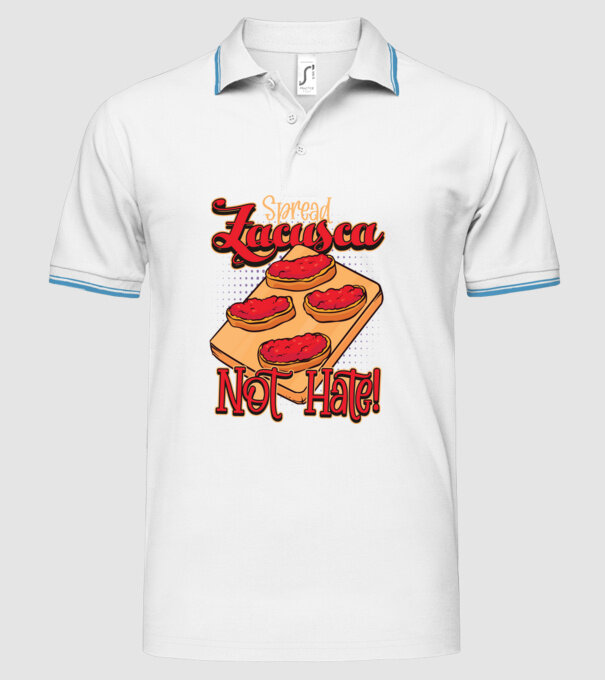 România Zacusca model alb pe tricou