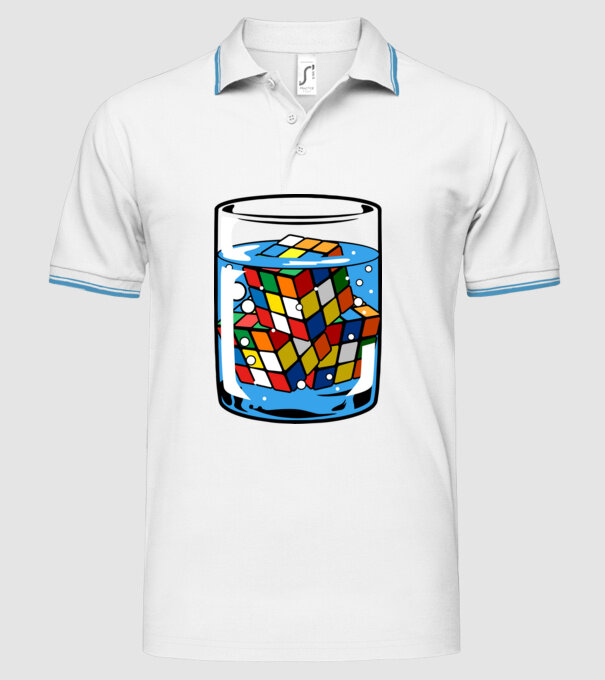 Rubik Ice model alb pe tricou