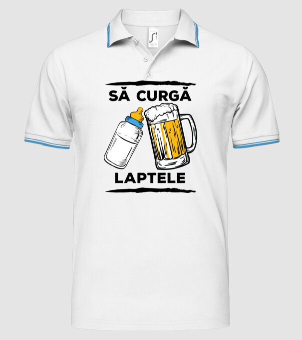 să curgă laptele! model alb pe tricou