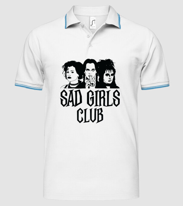 Sad Girls Club model alb pe tricou
