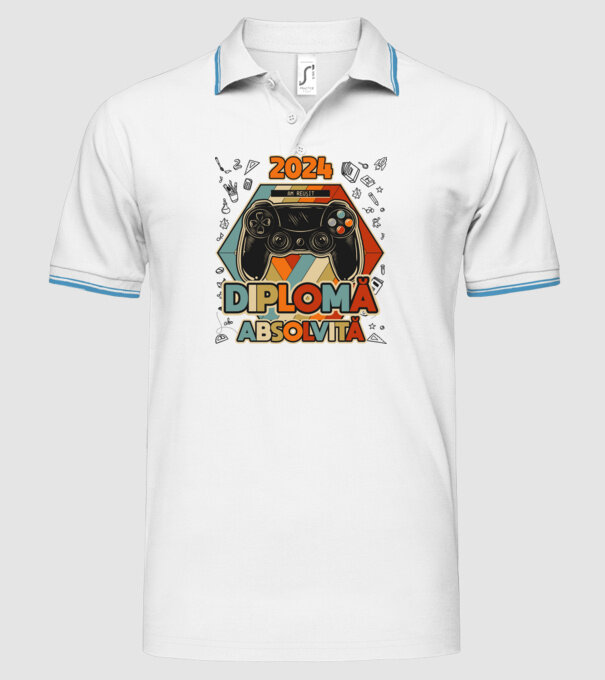 școala generală diplomă model alb pe tricou