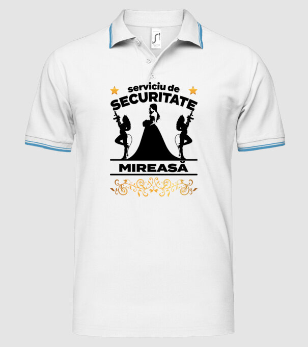 serviciu de securitate mireasă model alb pe tricou