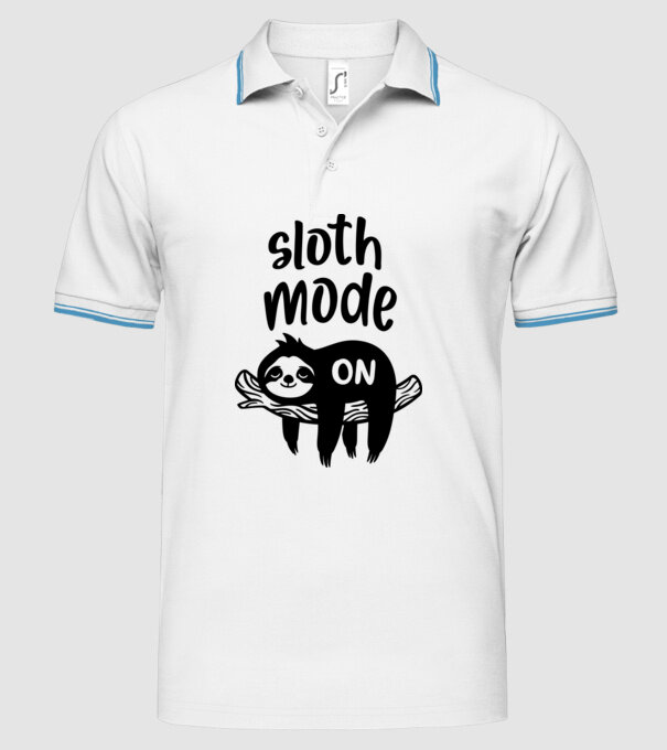 Sloth mode on model alb pe tricou
