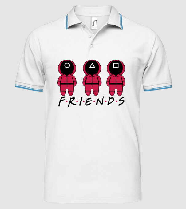 squid game friends model alb pe tricou