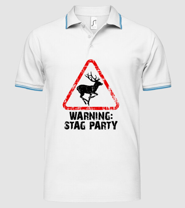 Stag Party model alb pe tricou