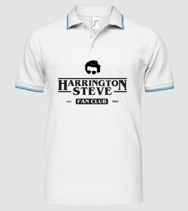steve harrington fan club model alb pe tricou
