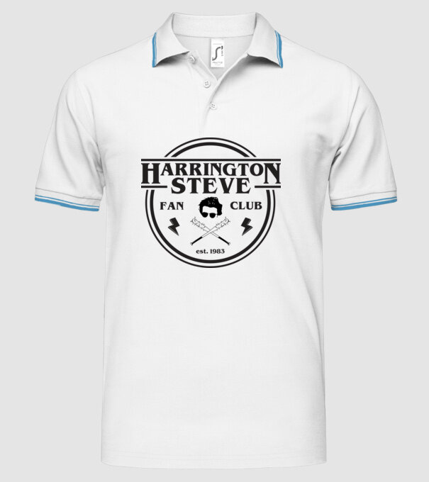 steve harrington fan club est 1983 model alb pe tricou