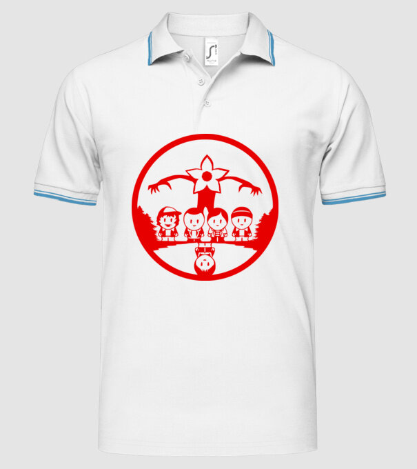stranger things cartoon model alb pe tricou