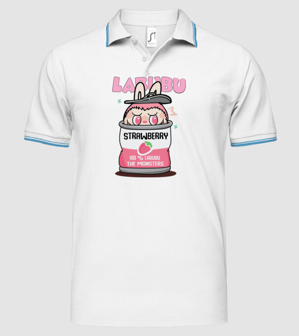 Strawberry Labubu model alb pe tricou