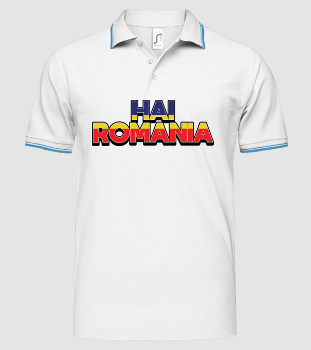 Subtitlu Hai Romania model alb pe tricou