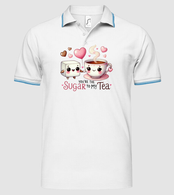 Sugar to my Tea model alb pe tricou