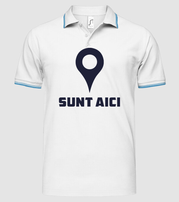 Sunt Aici model alb pe tricou