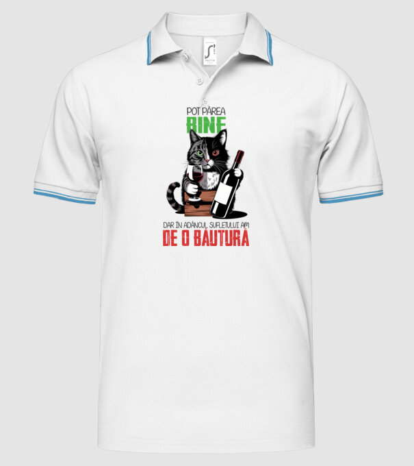 sunt bun pentru o băutură Alb model alb pe tricou