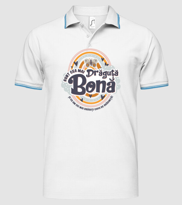 Sunt cea mai drăguță bonă! ... și eu am cei mai drăguți copii de grădiniță! model alb pe tricou