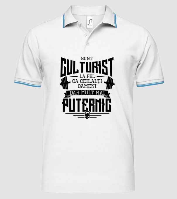 sunt culturist, la fel ca ceilalți oameni, dar mult mai puternic model alb pe tricou