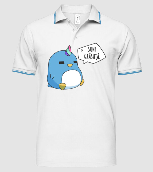 sunt grăsuță model alb pe tricou