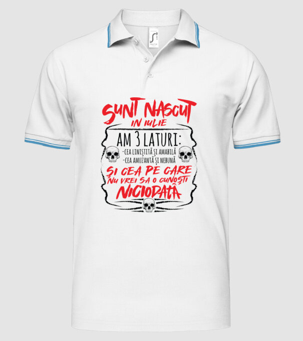 Sunt născut în iunie, am 3 laturi model alb pe tricou
